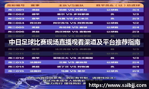中日足球比赛现场直播观看渠道及平台推荐指南